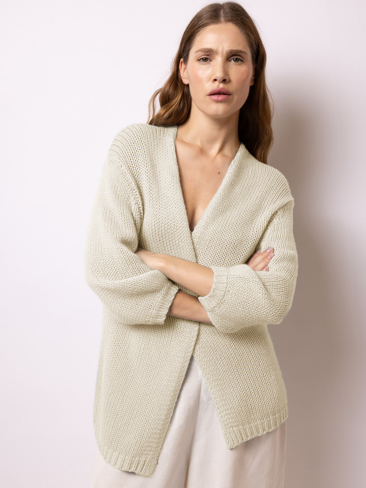 Open Cardigan in Chunky Knit - Ivory