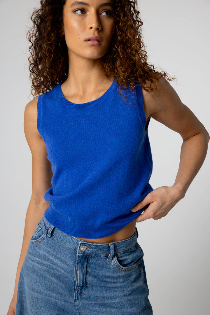 Cashmere Sleeveless Crewneck
