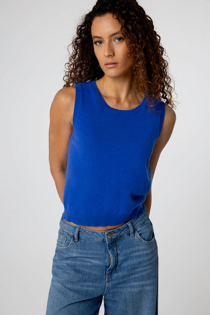 Cashmere Sleeveless Crewneck