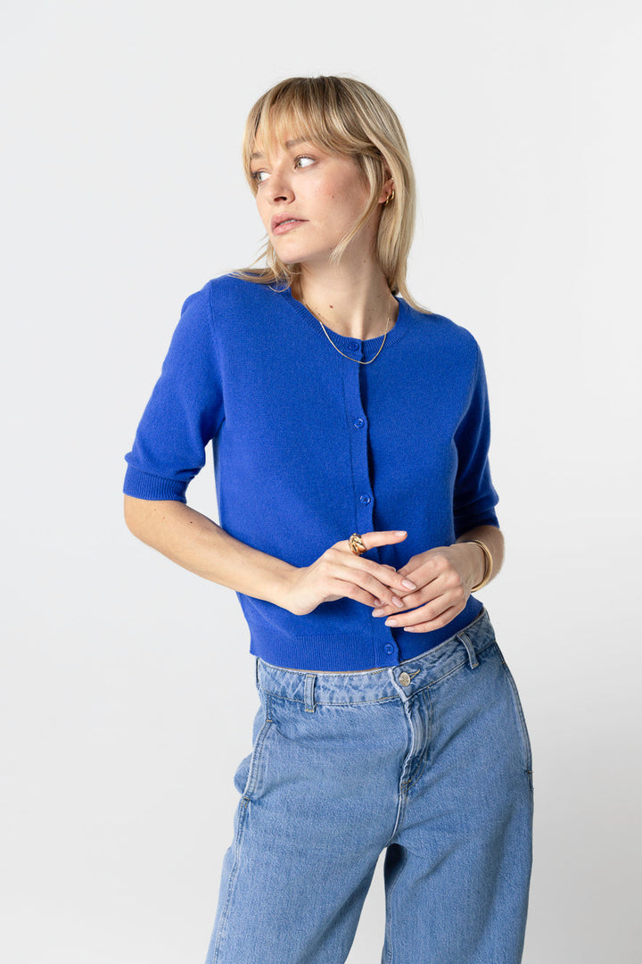 Cashmere Elbow Sleeve Cardigan