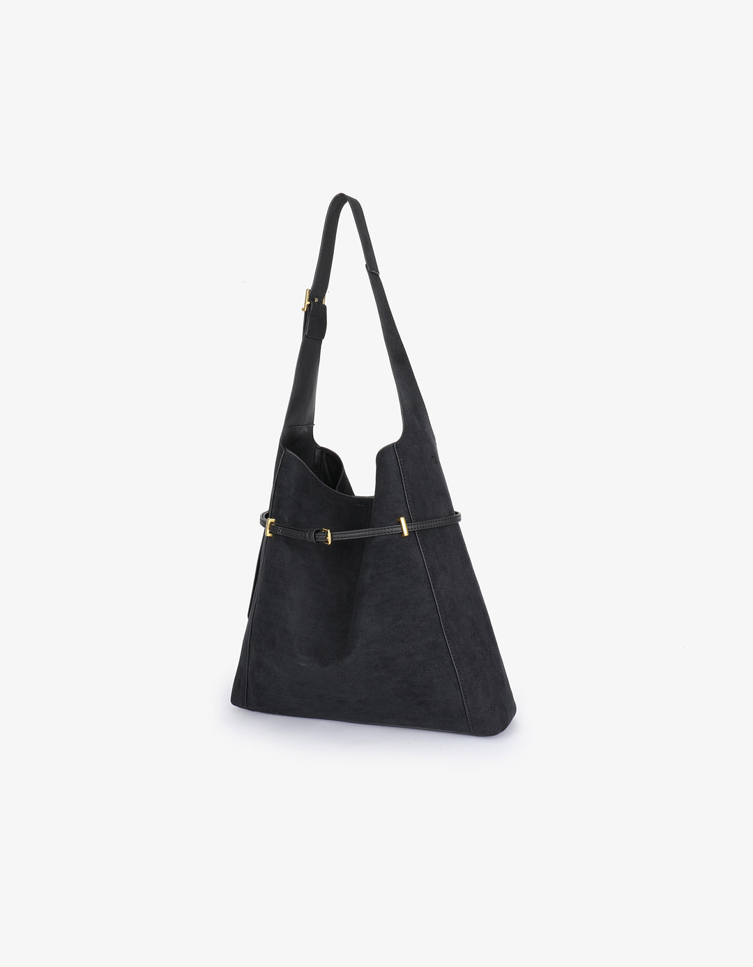 Kennedy Shoulder Faux Suede Bag - Black