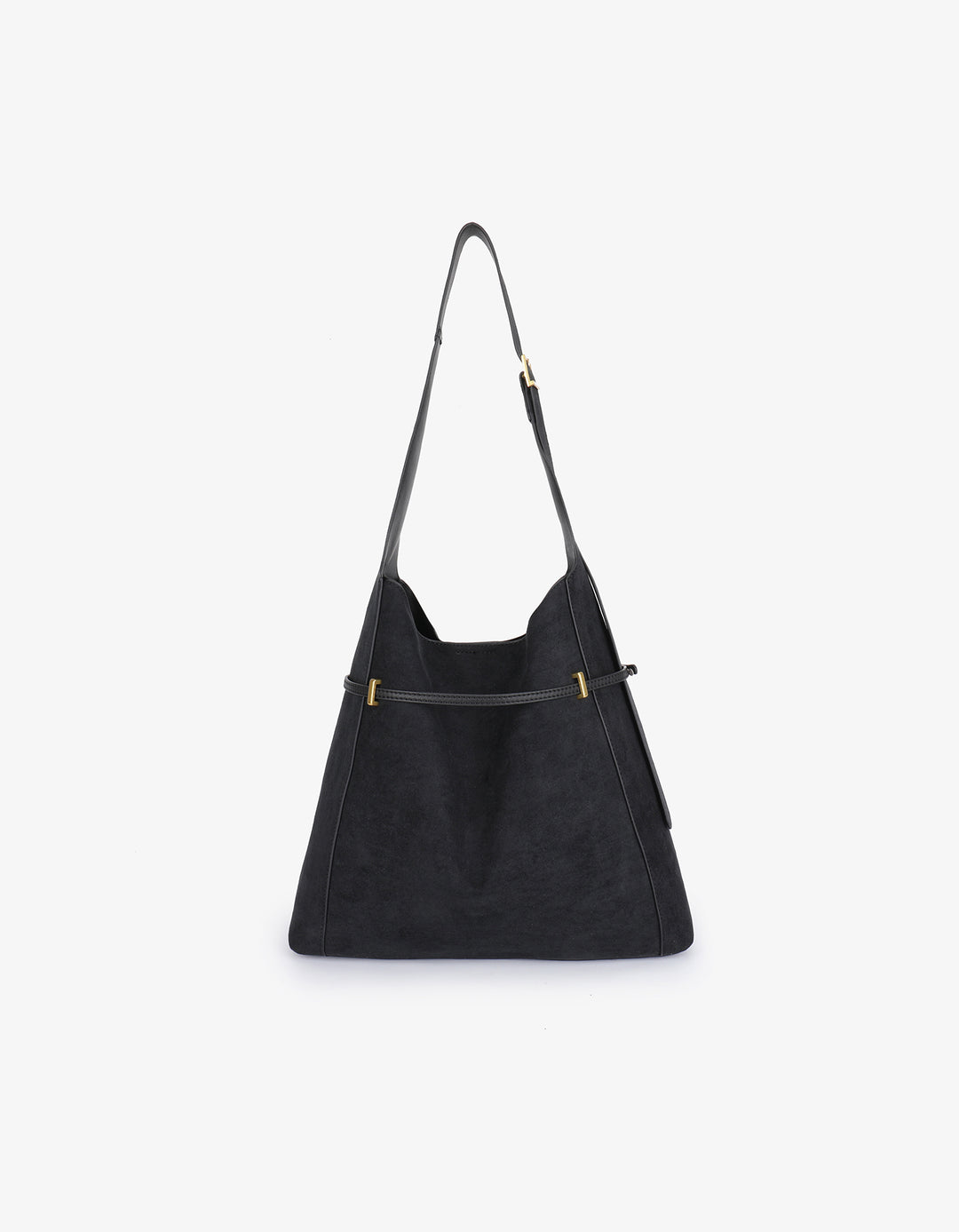 Kennedy Shoulder Faux Suede Bag - Black