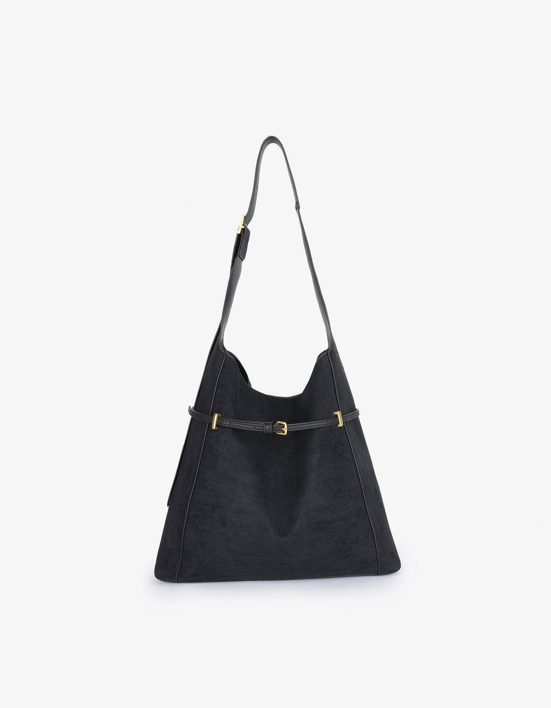 Kennedy Shoulder Faux Suede Bag - Black