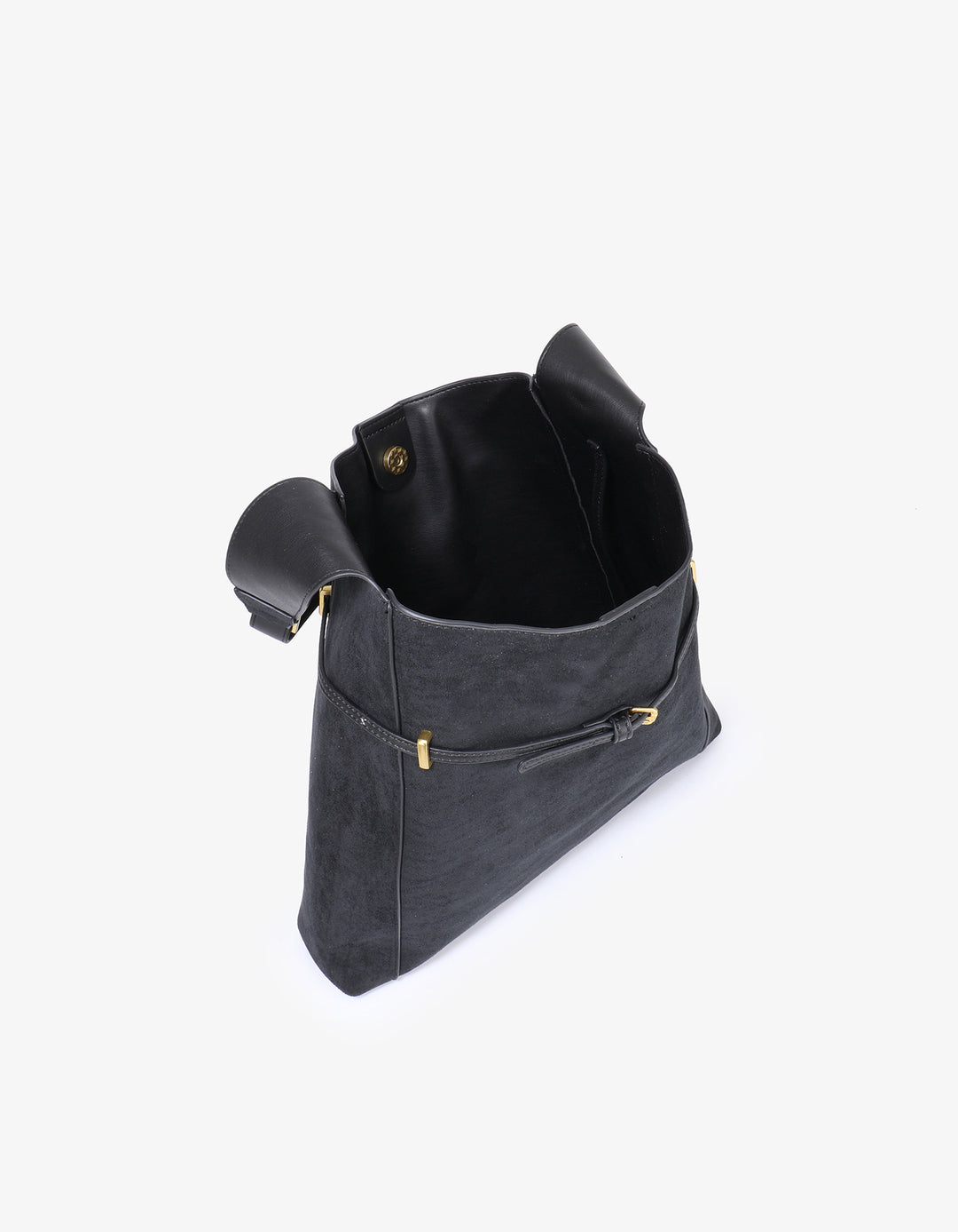 Kennedy Shoulder Faux Suede Bag - Black