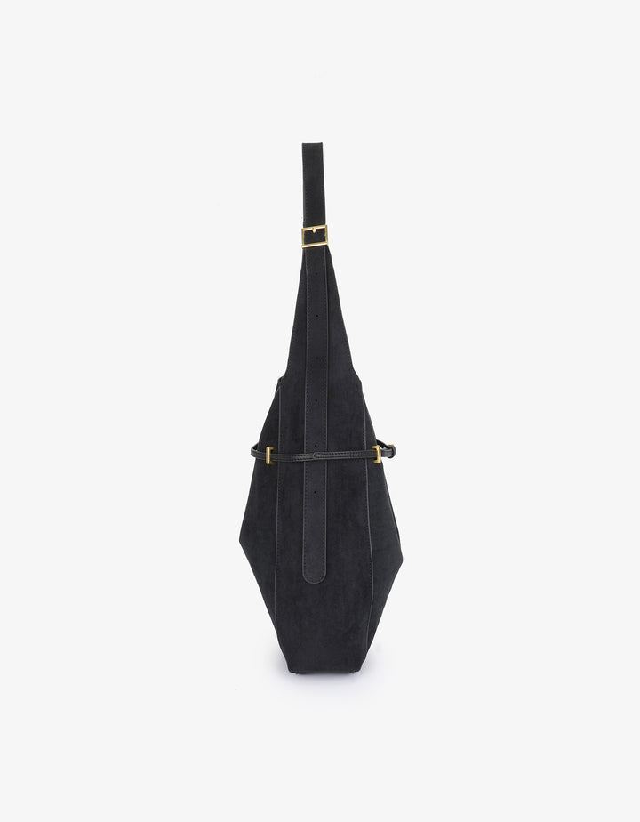 Kennedy Shoulder Faux Suede Bag - Black