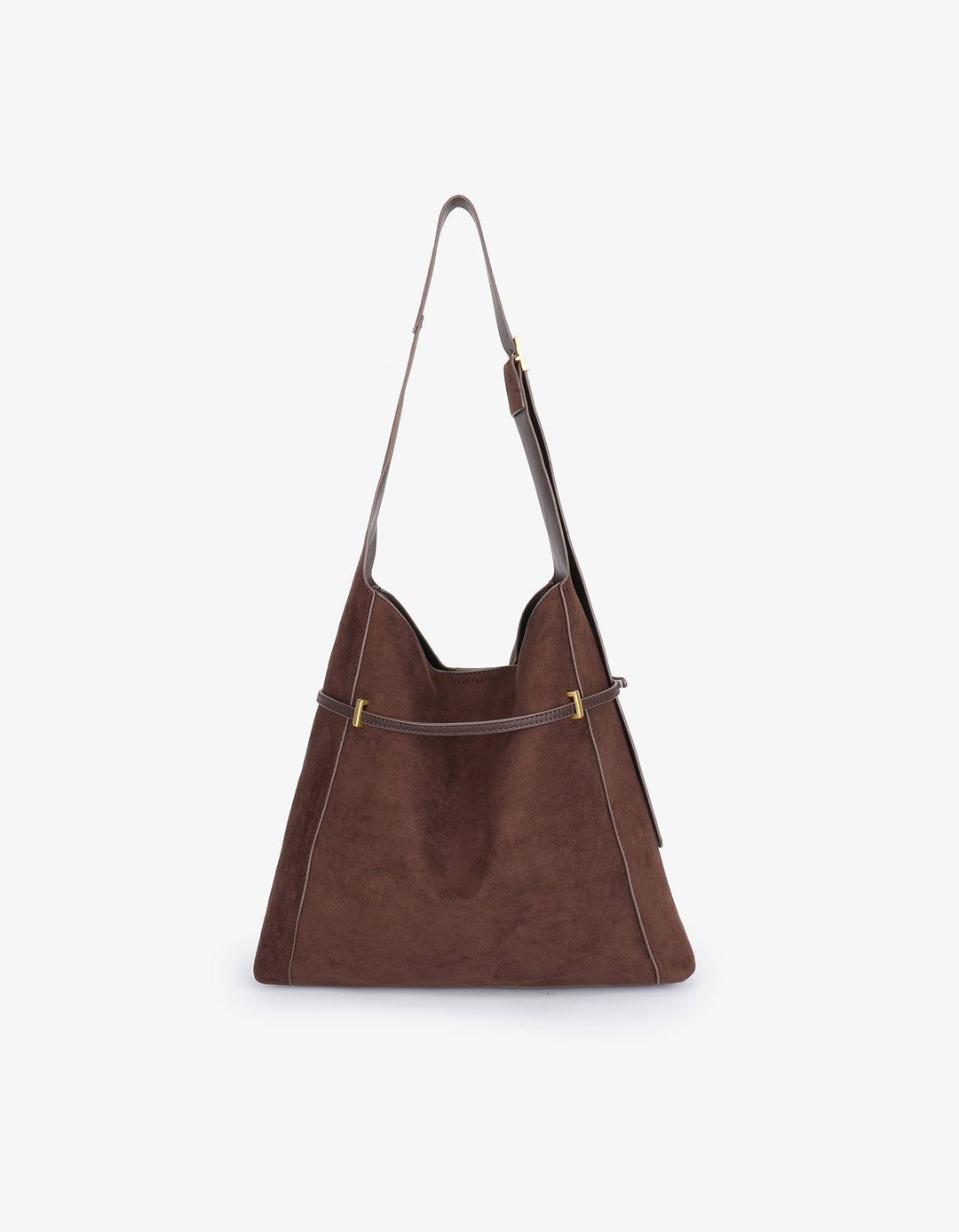 Kennedy Shoulder Faux Suede Bag - Chocolate