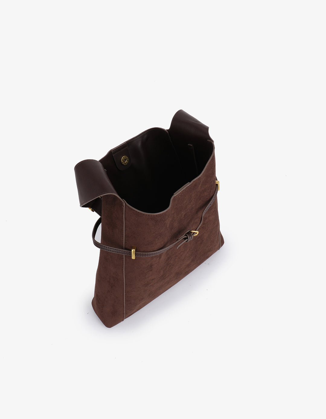 Kennedy Shoulder Faux Suede Bag - Chocolate
