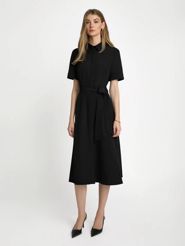 Kass Techno Shirt Dress - Black