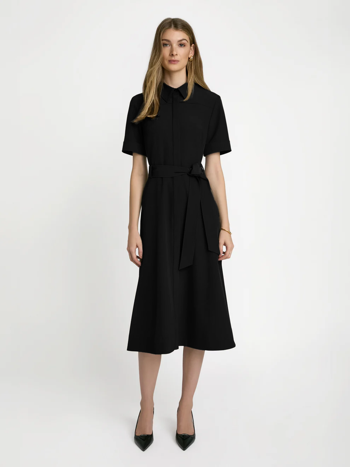 Kass Techno Shirt Dress - Black