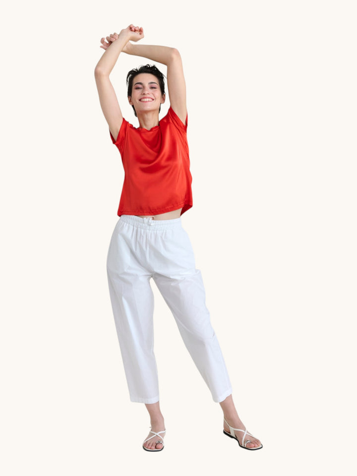 Short Sleeves Crewneck Shell Top