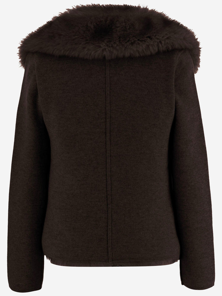 WOOL AND CASHMERE JACKET WITH FUR