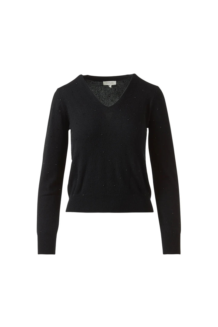 Crystal Vee Cashmere Sweater