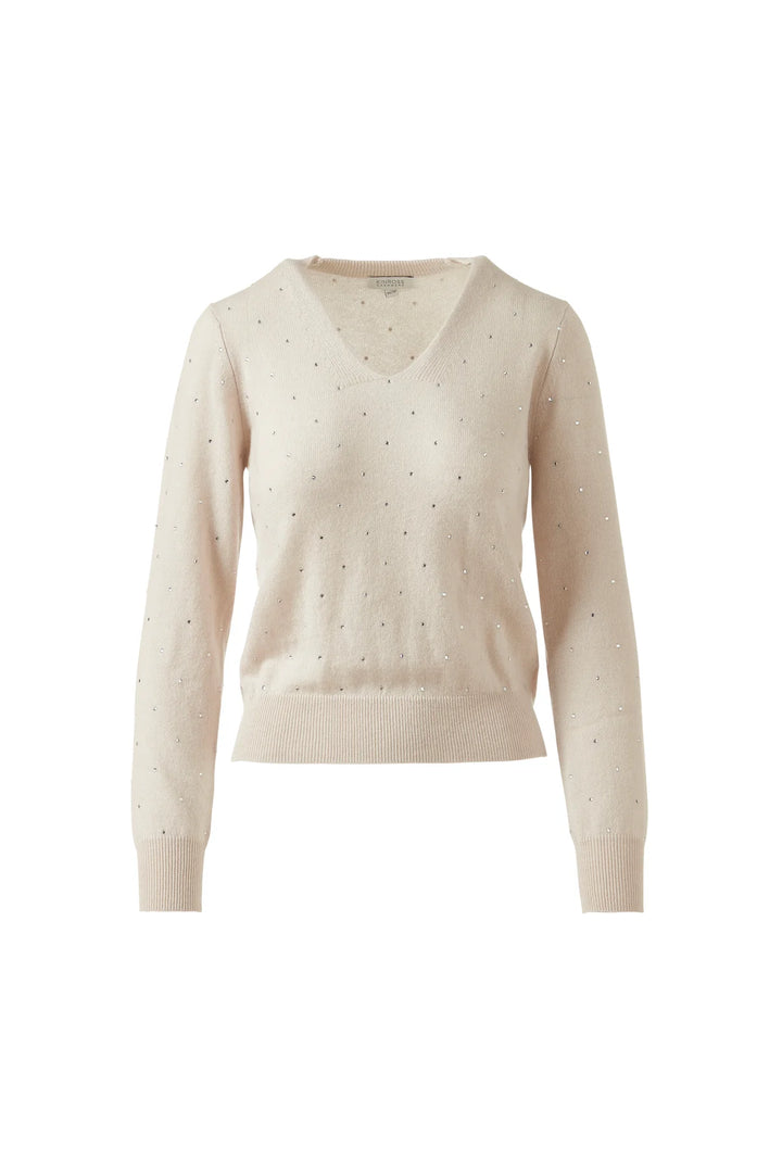 Crystal Vee Cashmere Sweater