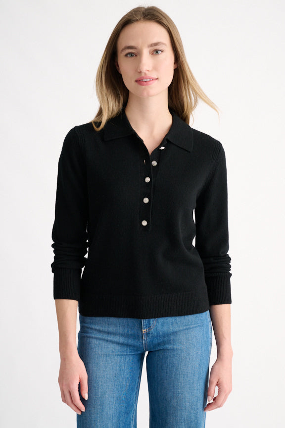 Crystal Button Polo