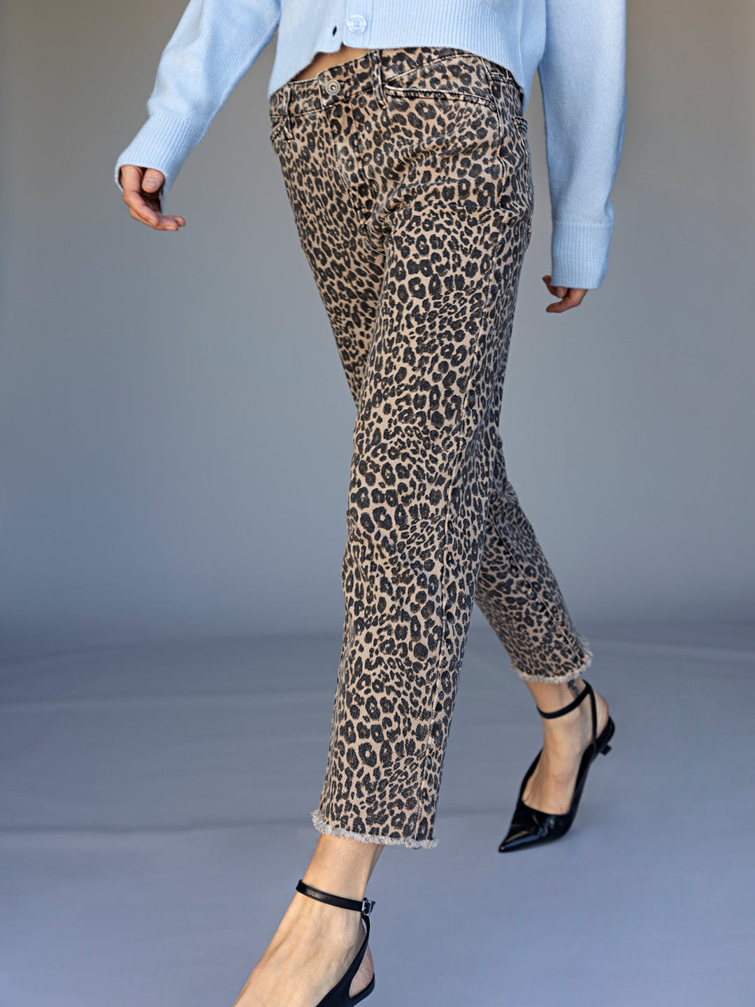 Cadence Straight Leopard Crop - French Kitty