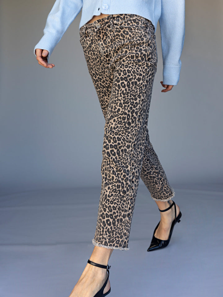 Cadence Straight Leopard Crop - French Kitty