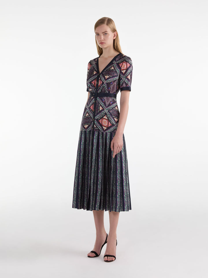 Lea Shirt C Dress - Compass Navy Ikat