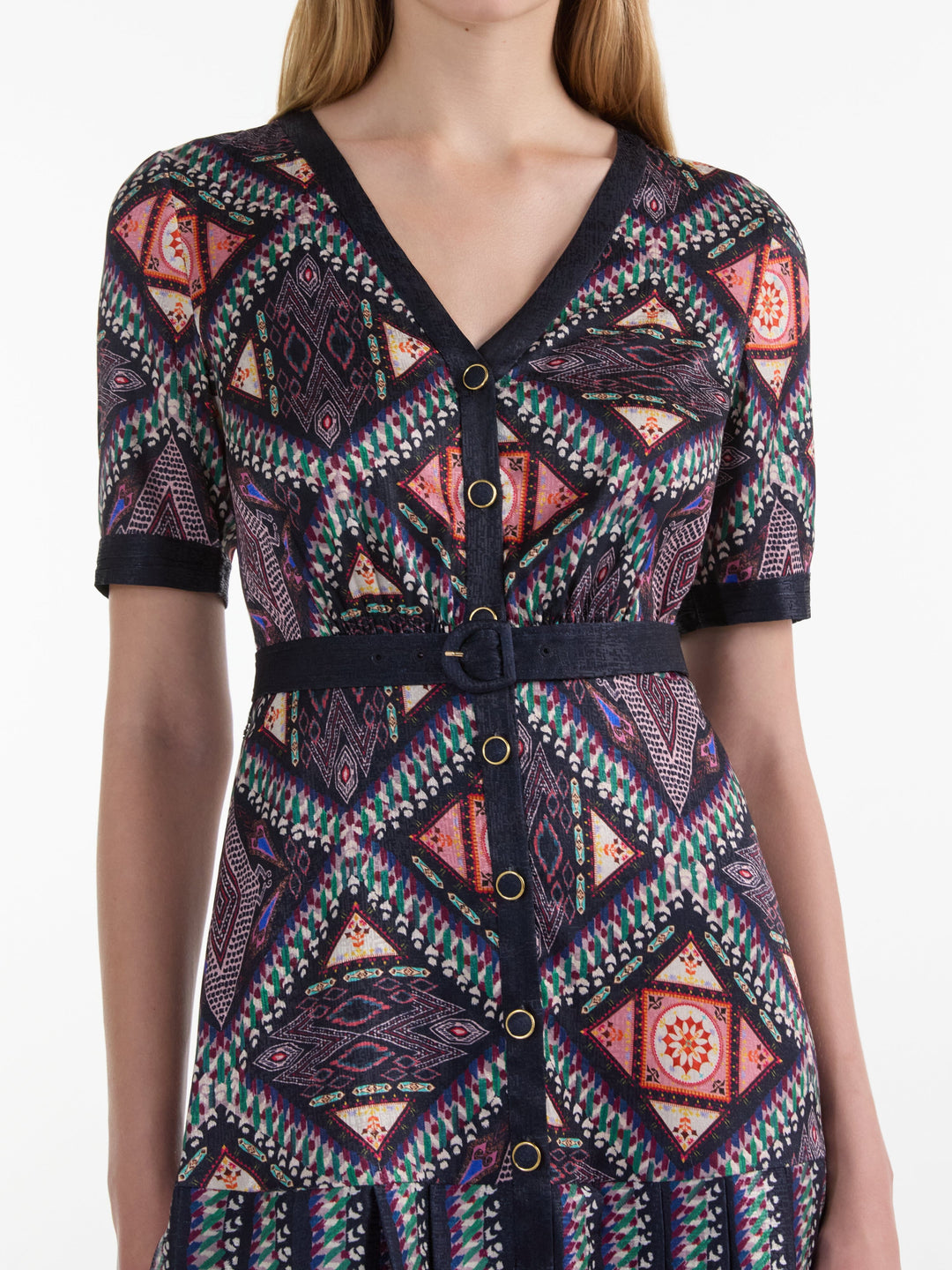 Lea Shirt C Dress - Compass Navy Ikat