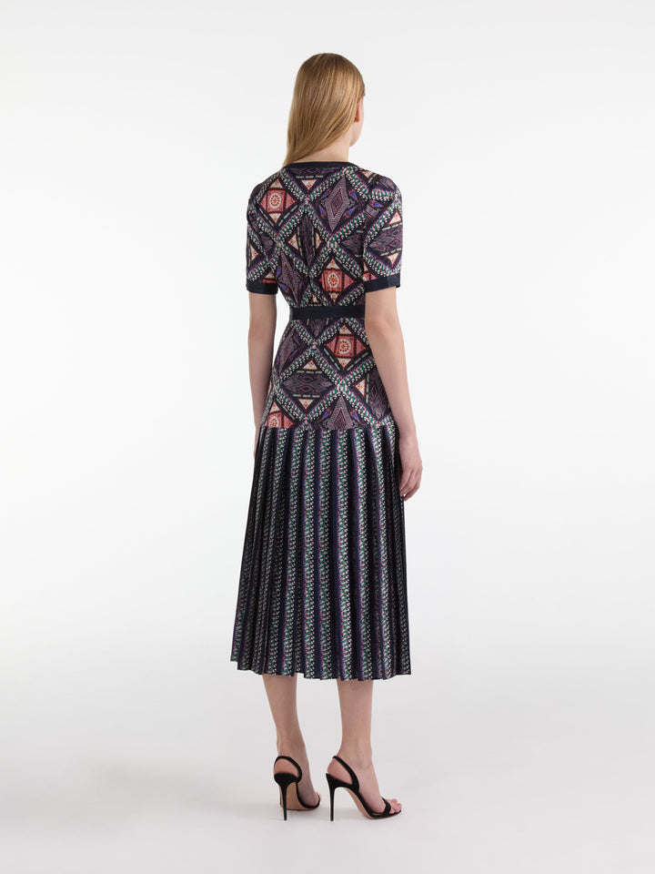 Lea Shirt C Dress - Compass Navy Ikat