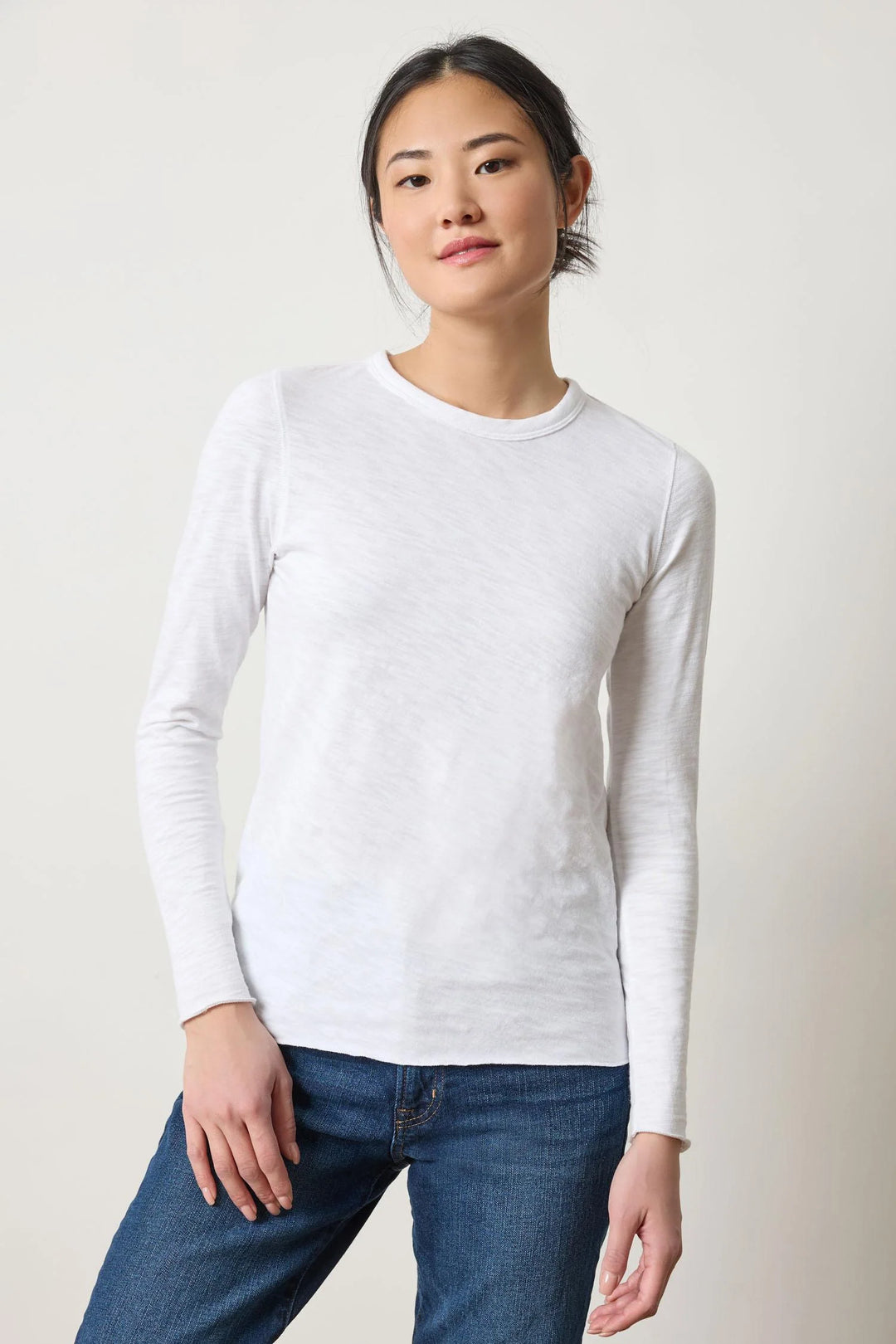 Long Sleeve Bias Crewneck