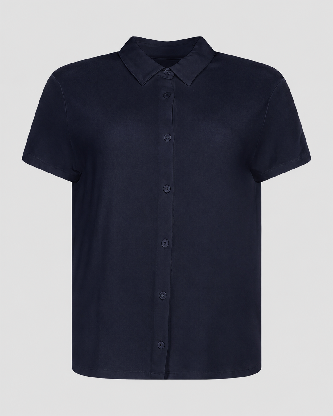 Soft Touch Short Sleeves Pleat Back Shirt - Marine
