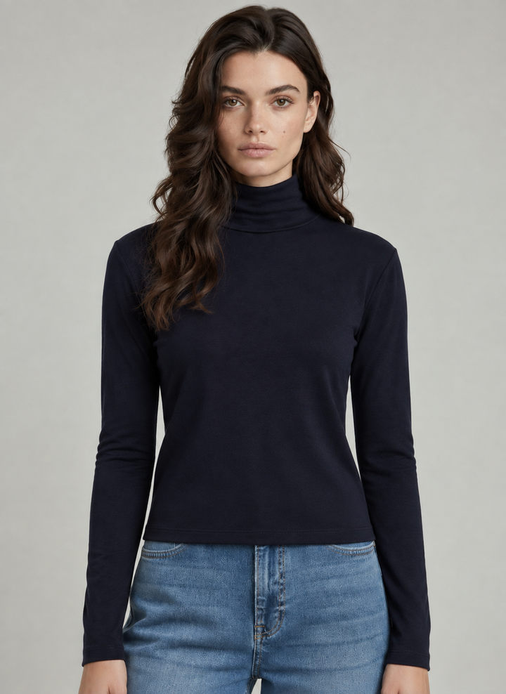 Soft Touch Crop Longsleeve Mock Neck