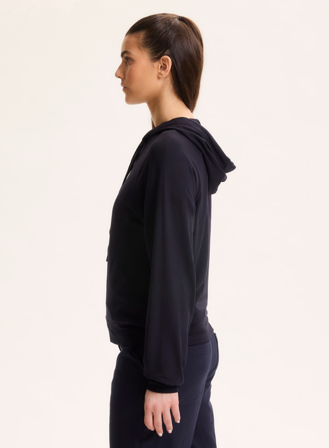 French Terry Zip Front Hoodie
