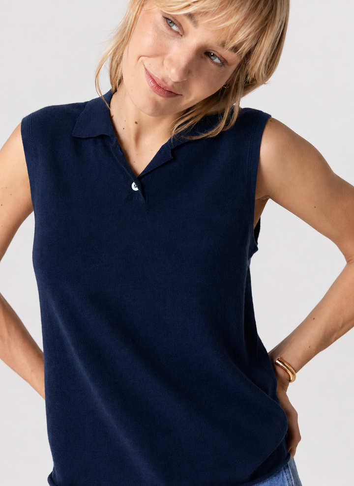 Extrafine Cashmere Sleeveless - Marine