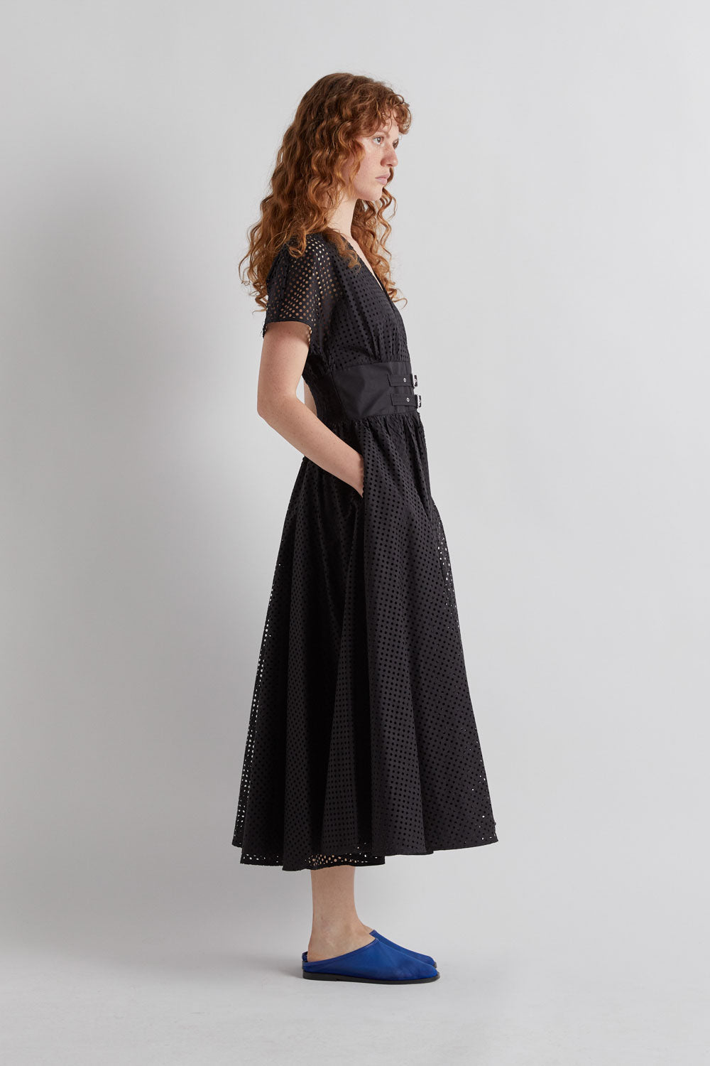 Double Buckle Eyelet Dress