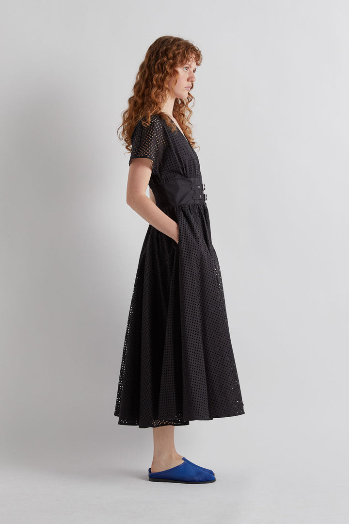 Double Buckle Eyelet Dress