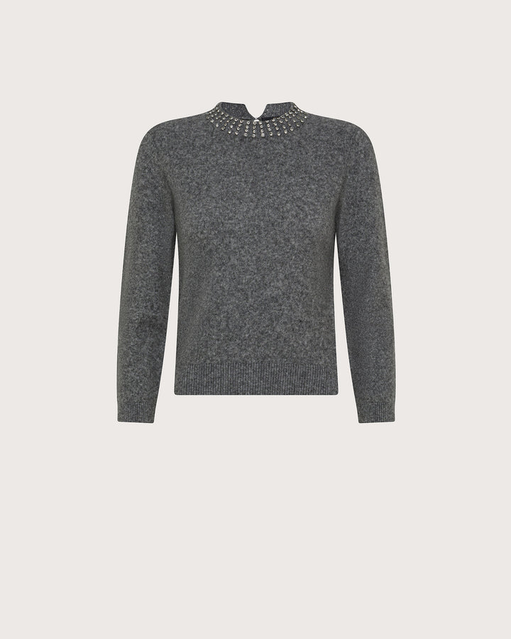 Diamond Collar Sweater - Grey