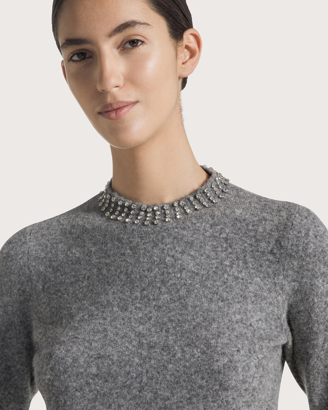 Diamond Collar Sweater - Grey