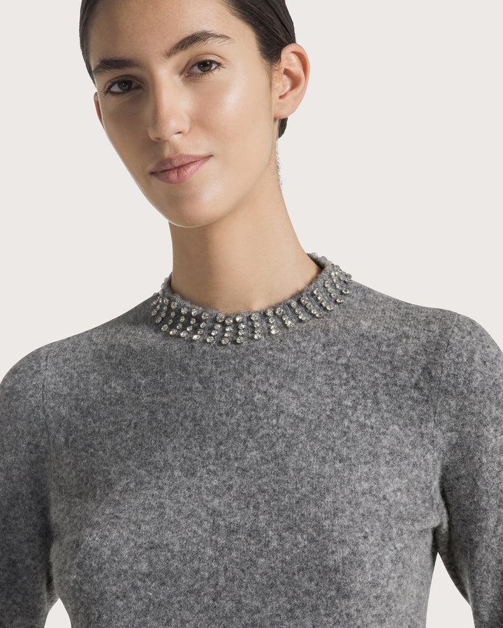 Diamond Collar Sweater - Grey