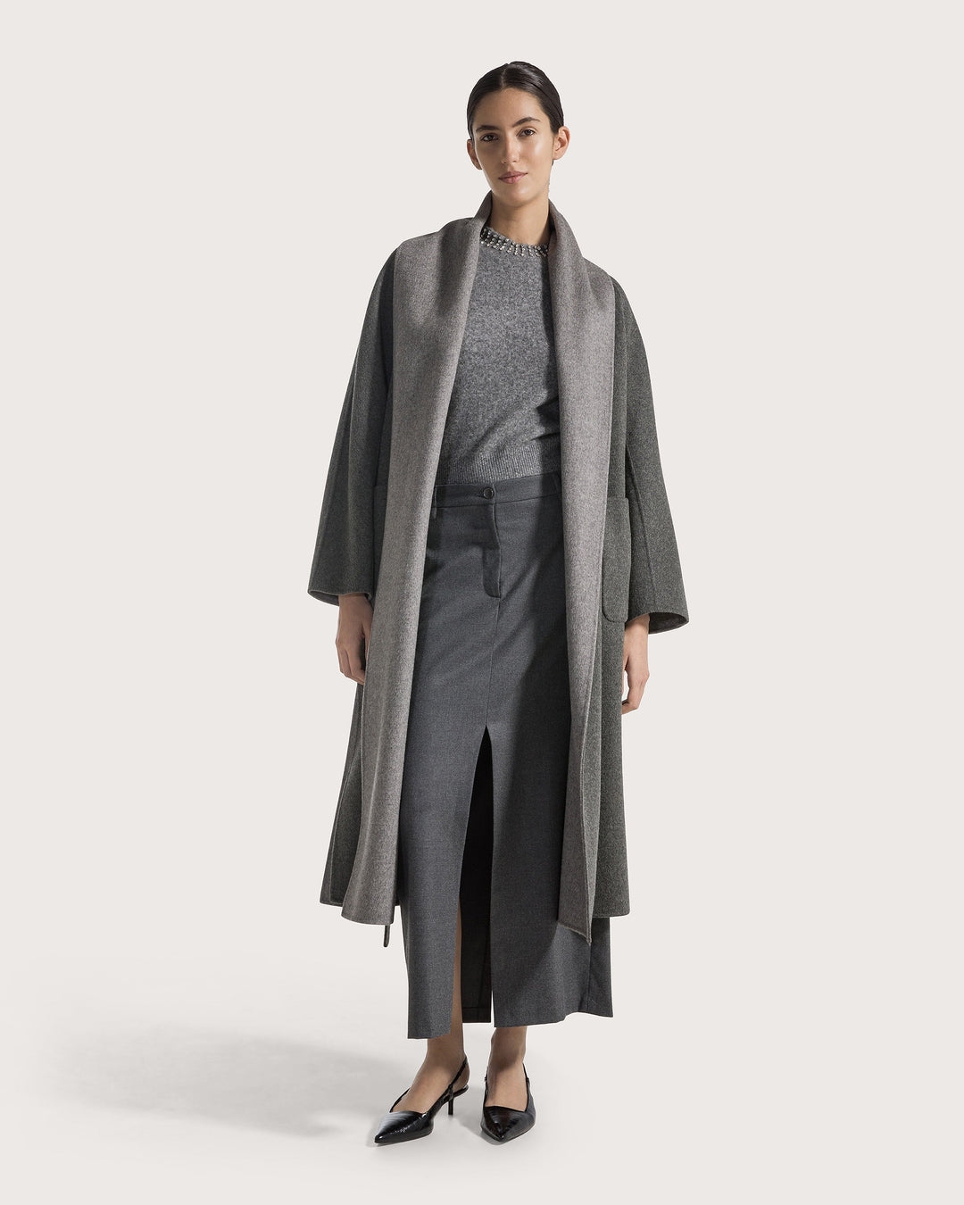 Diamond Collar Sweater - Grey