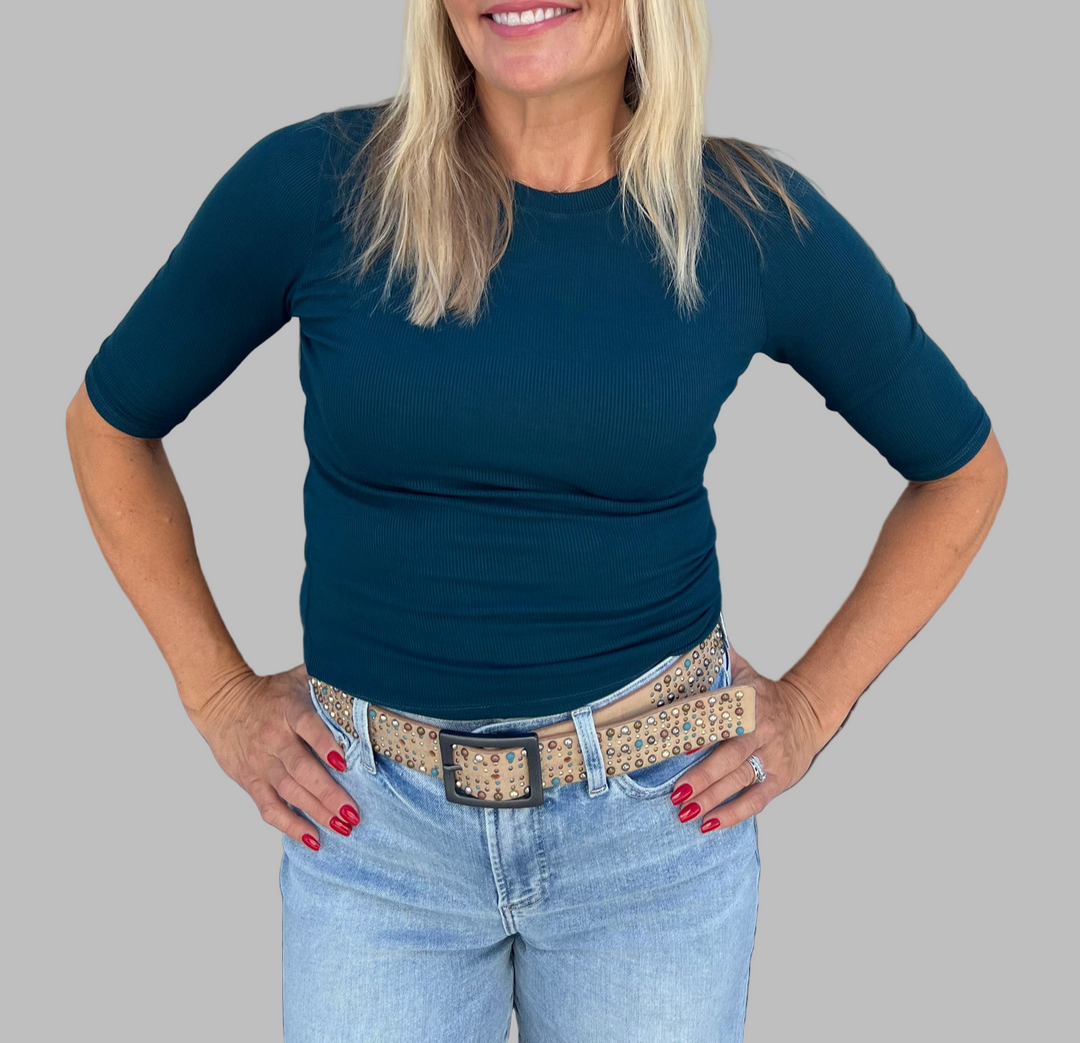 Maeve Cropped Ribbed Tee