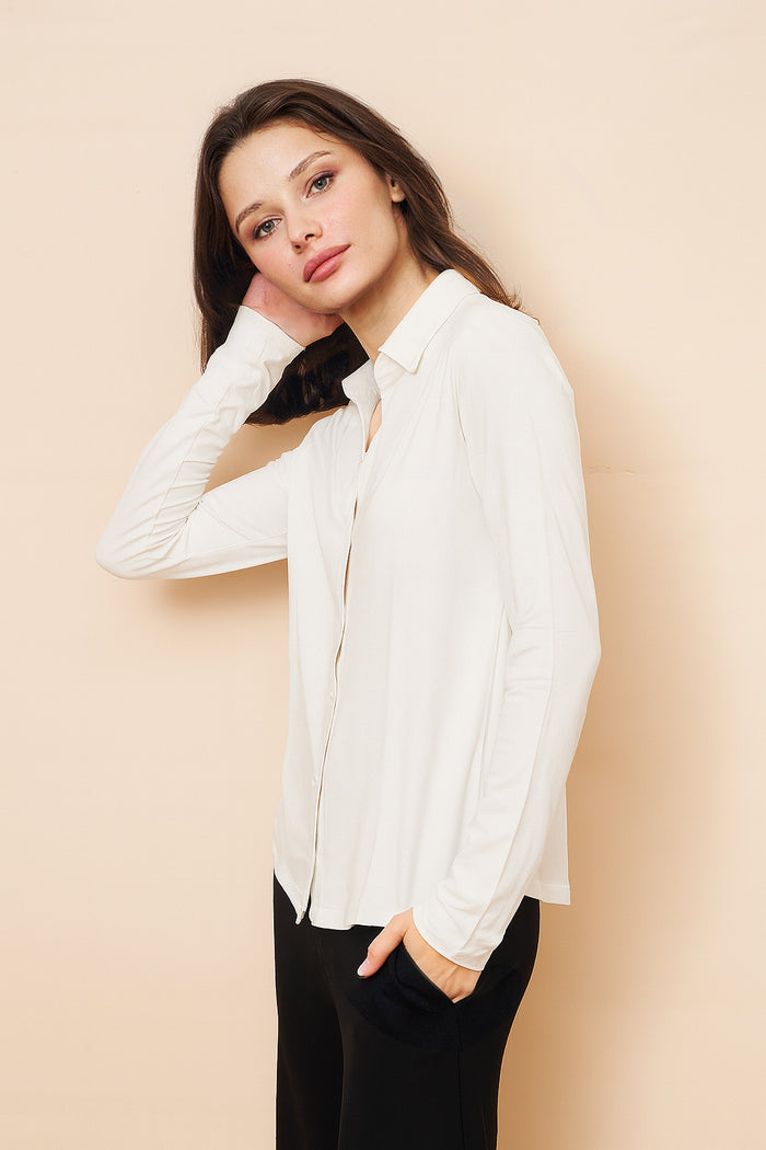 Soft Touch Semi Relaxed Button Down Long Sleeve