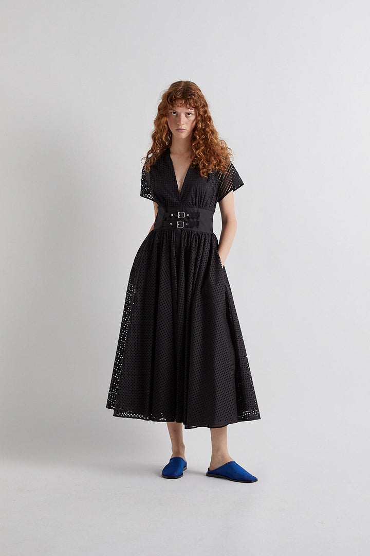 Double Buckle Eyelet Dress