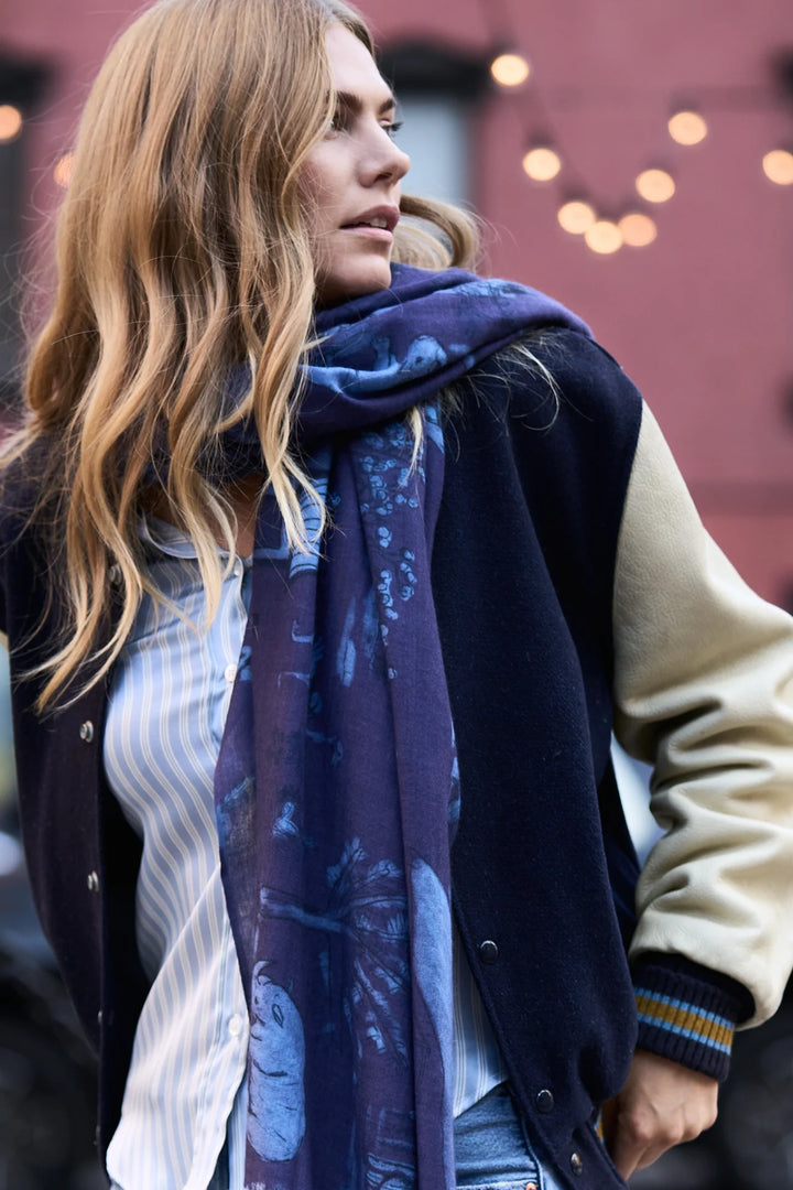 Midnight Toile Scarf