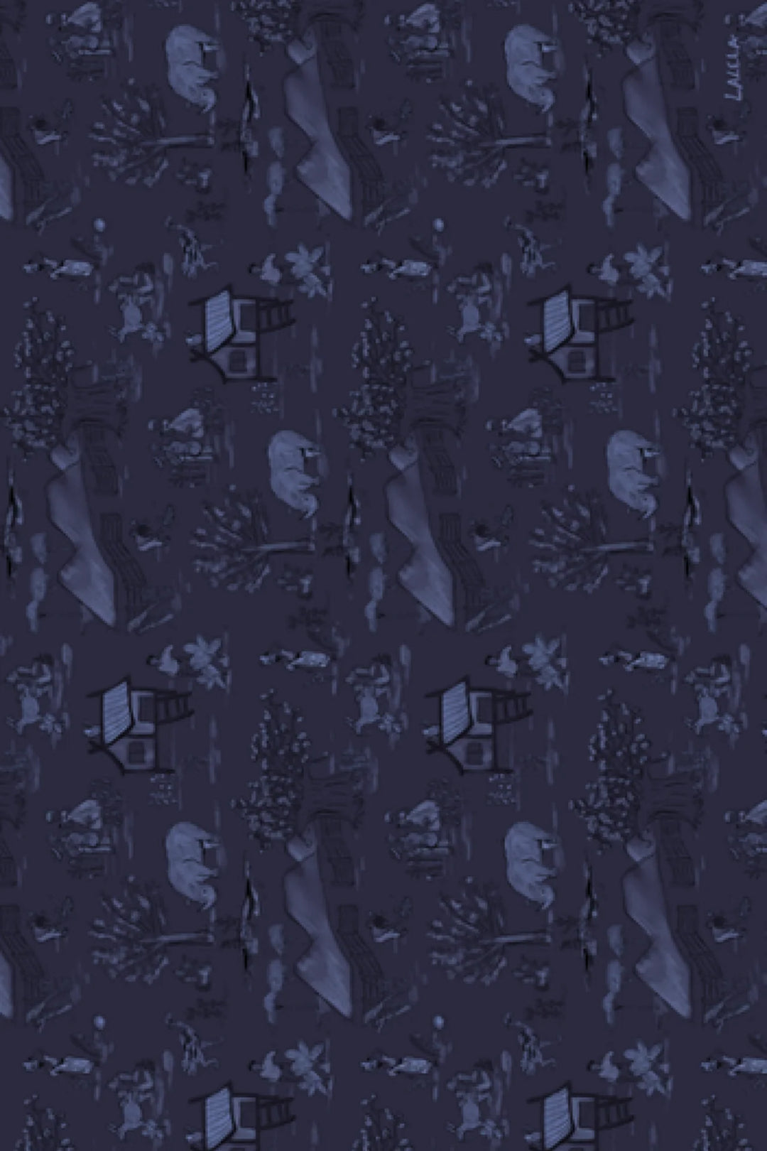 Midnight Toile Scarf