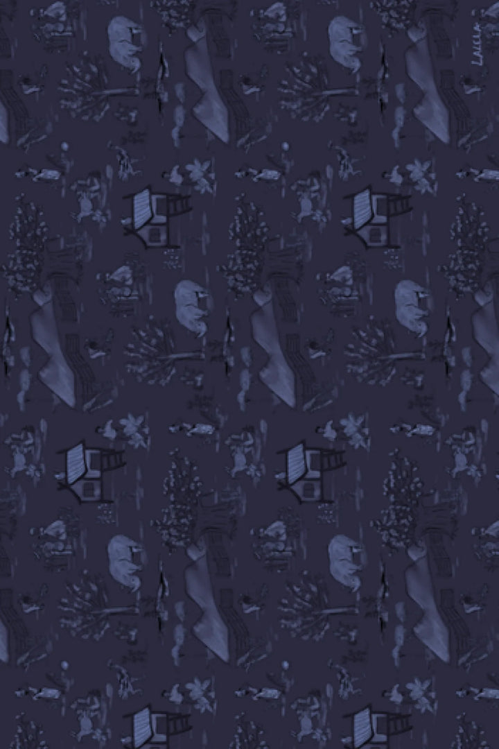 Midnight Toile Scarf