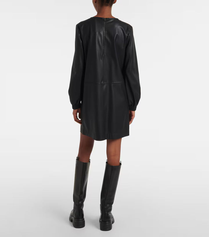 Pepe Long Sleeve Faux Leather Shift Dress