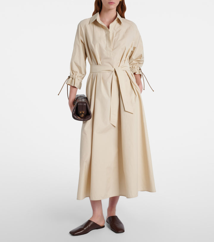 Mirto Poplin Shirt Dress - Beige