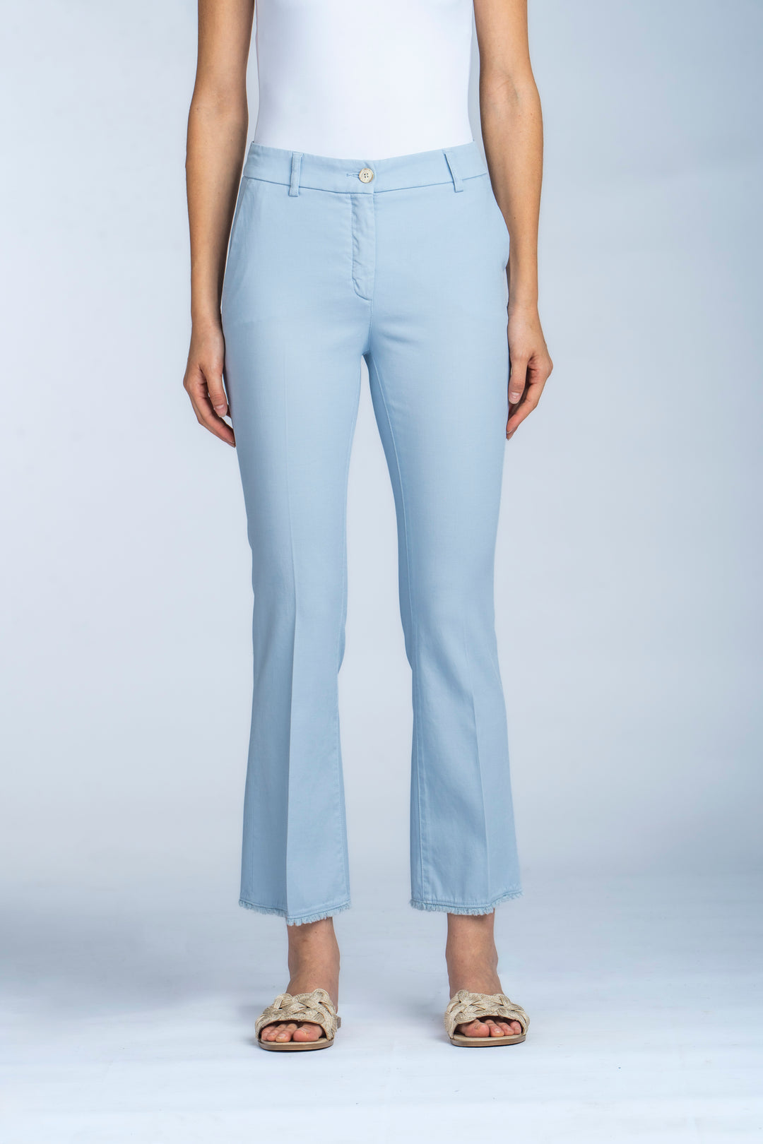 Pique Boot Cut Chino Pants - Cielo