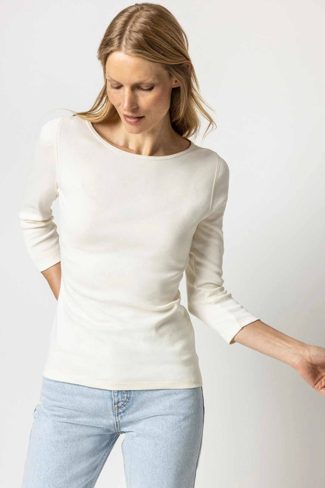 Elbow Sleeve Boat Neck