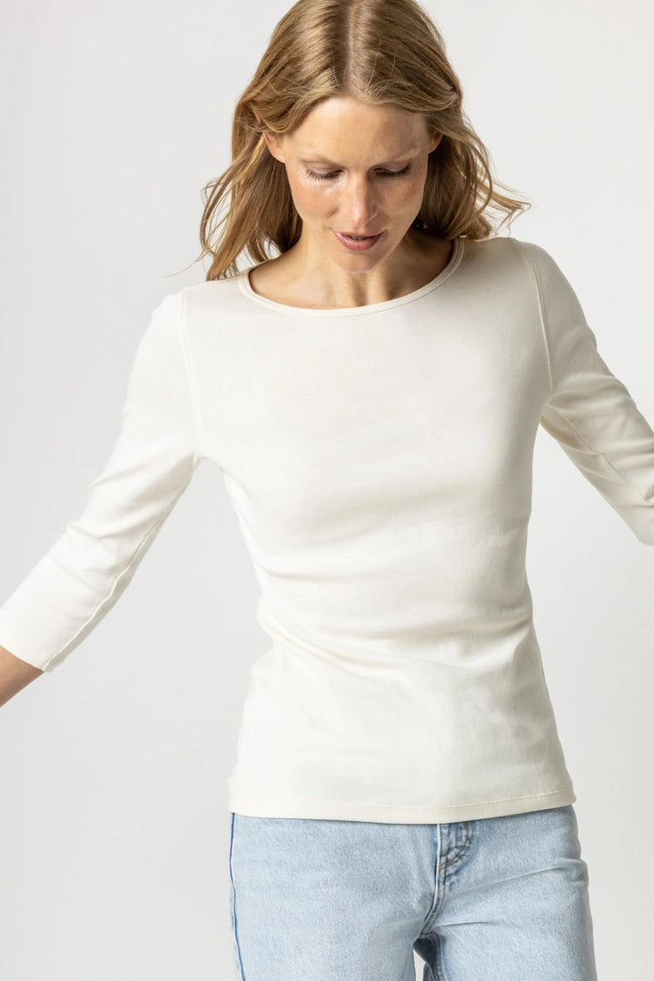 Elbow Sleeve Boat Neck