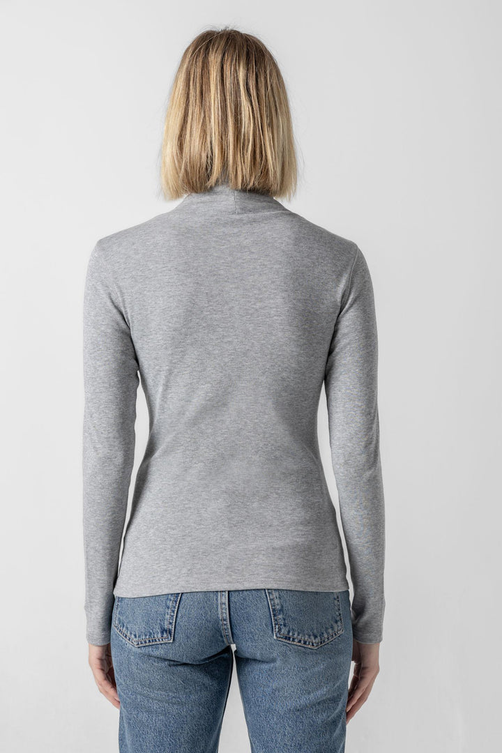 Longsleeve Turtleneck Tee - Heather Grey