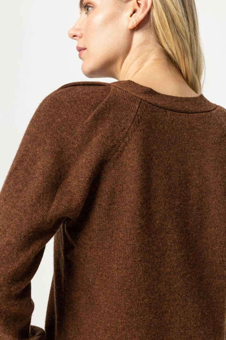 Wide Trim V Neck Sweater