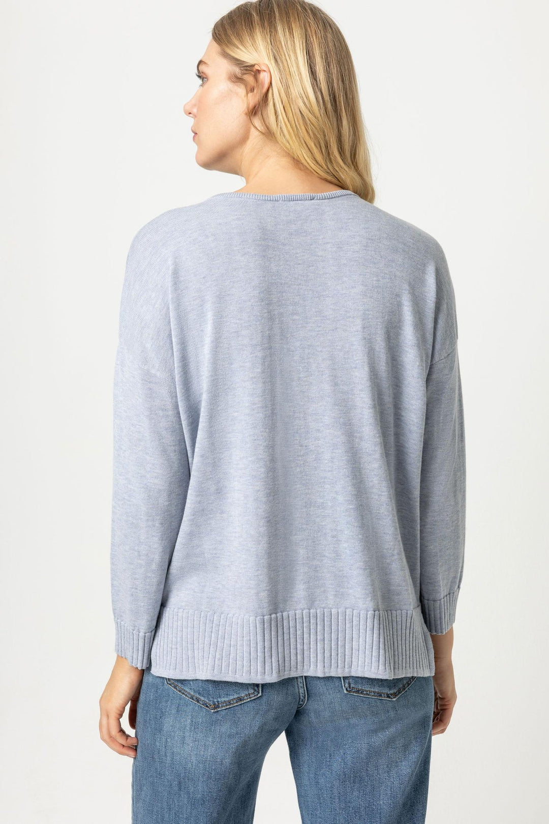 Split Neck Pullover Sweater