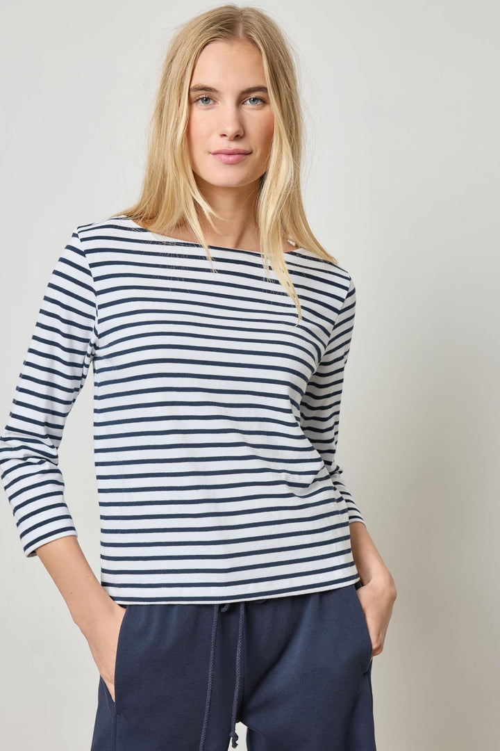 French Boatneck Top - Kelp Stripe