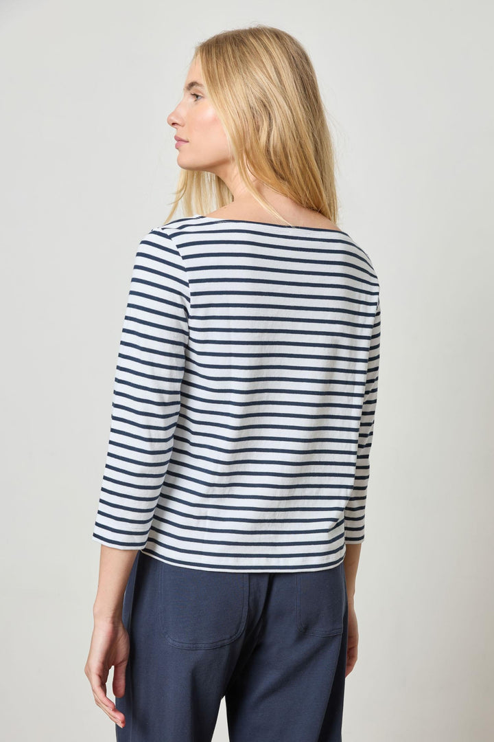 French Boatneck Top - Kelp Stripe